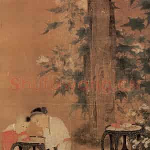 宋代 苏汉臣《秋庭戏婴图》国画人物作品图片鉴赏