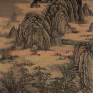 五代南唐 董源《洞天山堂》国画山水作品图片鉴赏