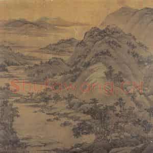 五代南唐 董源《龙宿郊民图》国画山水作品图片鉴赏
