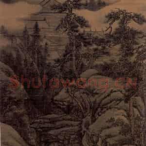 五代南唐 董源《洞天山堂》国画山水作品图片鉴赏