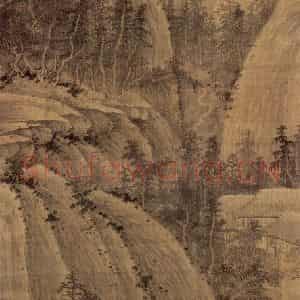 五代南唐 巨然《秋山问道图》国画山水作品图片鉴赏