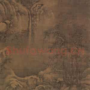 宋代 李成《寒江钓艇》国画山水作品图片鉴赏