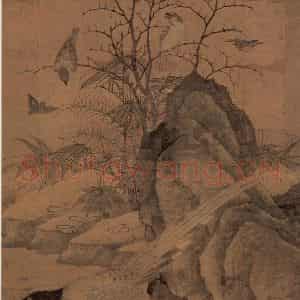 宋代 黄居采《山鹧棘雀图》国画花鸟作品图片鉴赏