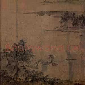 宋代 李唐《江山小景》国画山水作品图片鉴赏