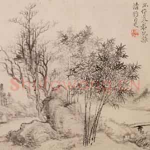 清代 恽寿平《仿古山水》国画山水作品图片鉴赏