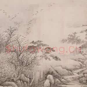清代 恽寿平《仿古山水》国画山水作品图片鉴赏