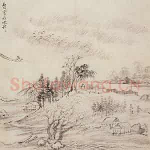 清代 恽寿平《山水》国画山水作品图片鉴赏