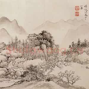 清代 恽寿平《山水》国画山水作品图片鉴赏