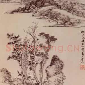 清代 吴历《橅宋元人山水》国画山水作品图片鉴赏
