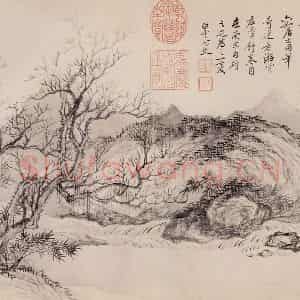 清代 恽寿平《山水》国画山水作品图片鉴赏
