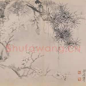 清代 恽寿平《墨花》国画花鸟作品图片鉴赏