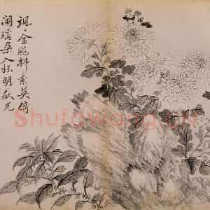 清代 恽寿平《墨花》国画花鸟作品图片鉴赏