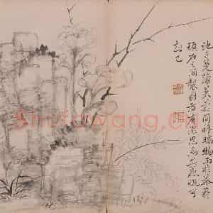 清代 恽寿平《墨花》国画花鸟作品图片鉴赏