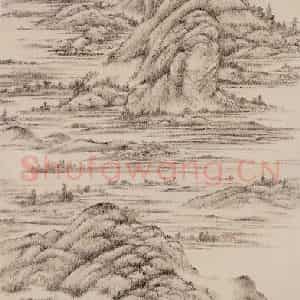 清代 方士庶《仿董源夏山烟霭图》国画山水作品图片鉴赏