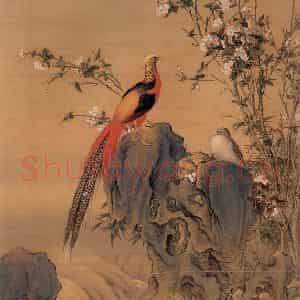 清代 郎世宁《画锦春图》国画花鸟作品图片鉴赏