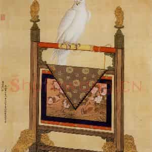 清代 贺清泰《画白鹰》国画花鸟作品图片鉴赏