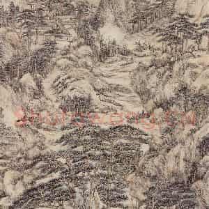 清代 王原祁《仿王蒙夏日山居图》国画山水作品图片鉴赏