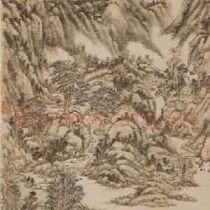 清代 王原祁《仿黄公望山水》国画山水作品图片鉴赏