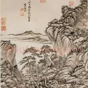 清代 王原祁《画山水》国画山水作品图片鉴赏