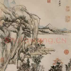清代 王原祁《秋山图》国画山水作品图片鉴赏