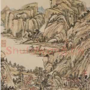 清代 王原祁《秋山图》国画山水作品图片鉴赏