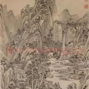 清代 王原祁《仿北宋人山水》国画山水作品图片鉴赏
