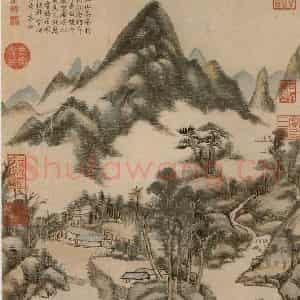 清代 王原祁《松壑流泉》国画山水作品图片鉴赏