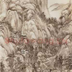 清代 王原祁《烟浮远岫图》国画山水作品图片鉴赏