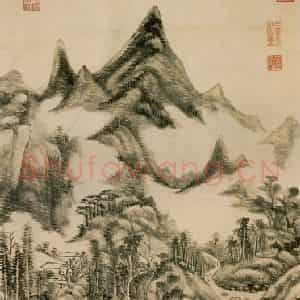 清代 王原祁《云壑流泉图》国画山水作品图片鉴赏