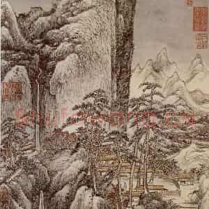 清代 黄鼎《秋日山居图》国画山水作品图片鉴赏
