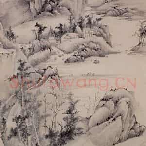 明代 程嘉燧《秋溪叠嶂》国画综合作品图片鉴赏