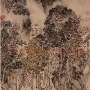明代 李士达《关山风雨图》国画综合作品图片鉴赏