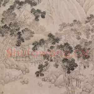 明代 尤求《山水人物》国画综合作品图片鉴赏