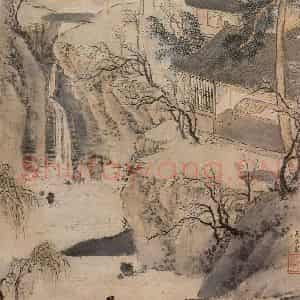明代 尤求《书阁早梅》国画综合作品图片鉴赏
