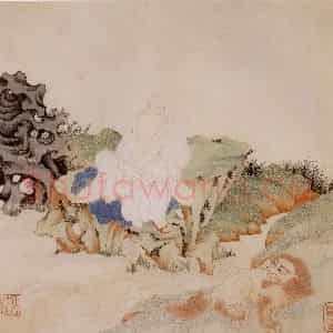 明代 丁云图《罗汉》国画人物作品图片鉴赏