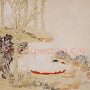 明代 丁云图《罗汉》国画人物作品图片鉴赏