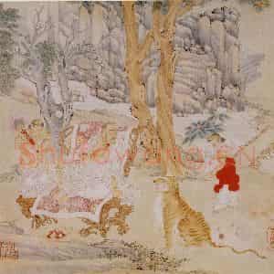 明代 丁云图《罗汉》国画人物作品图片鉴赏