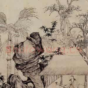 明代 唐寅《西洲画旧图》国画山水作品图片鉴赏