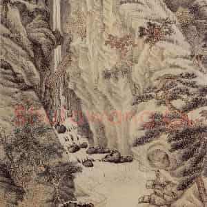 明代 沈周《庐山高》国画山水作品图片鉴赏