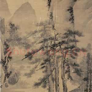 明代 沈周《篬厓高话》国画山水作品图片鉴赏