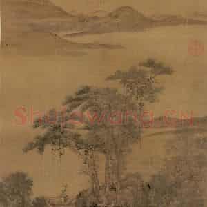 明代 唐寅《花溪渔隐图》国画山水作品图片鉴赏