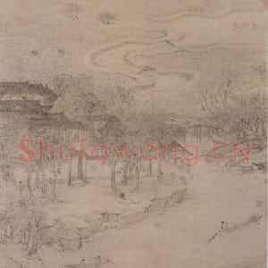 明代 唐寅《江南农事图》国画山水作品图片鉴赏
