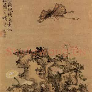 明代 蓝瑛《画花鸟》国画花鸟作品图片鉴赏