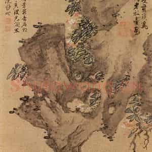 明代 蓝瑛《画花鸟》国画花鸟作品图片鉴赏