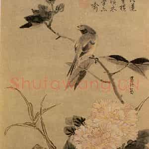 明代 蓝瑛《画花鸟》国画花鸟作品图片鉴赏