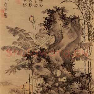 明代 蓝瑛《画花鸟》国画花鸟作品图片鉴赏