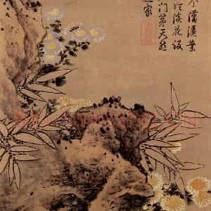 明代 蓝瑛《画花鸟》国画花鸟作品图片鉴赏