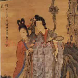 明代 陈洪绶《仙人献寿图》国画人物作品图片鉴赏