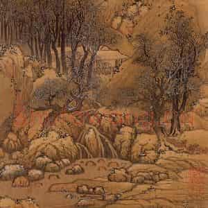 明代 蓝瑛《溪山雪霁》国画综合作品图片鉴赏