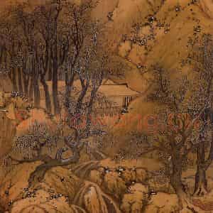 明代 蓝瑛《溪山雪霁》国画综合作品图片鉴赏